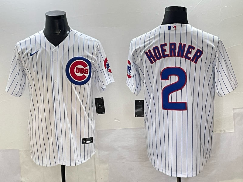 Men Chicago Cubs #2 Hoerner white 2025 Nike MLB Jersey 001